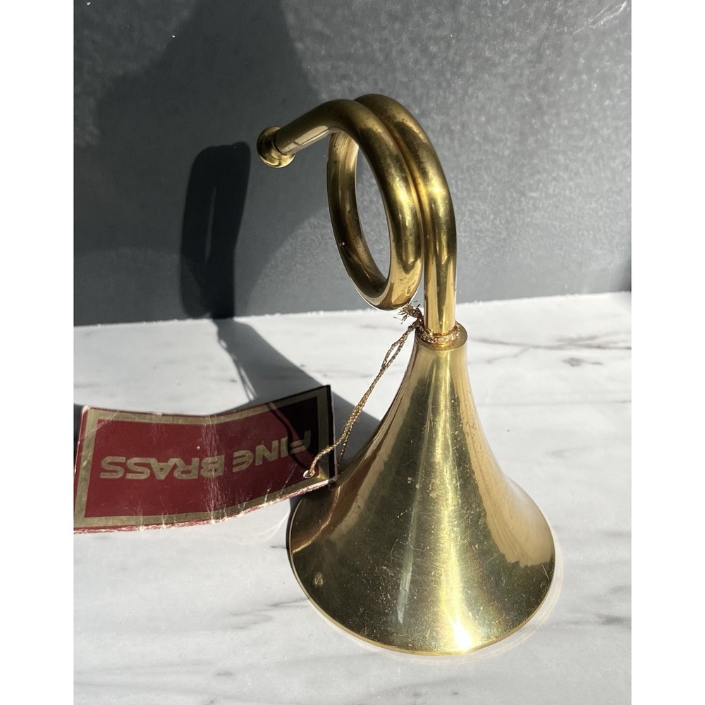 Solid Fine Brass Decorative French Horn Bell 5"‎ Gold Tone